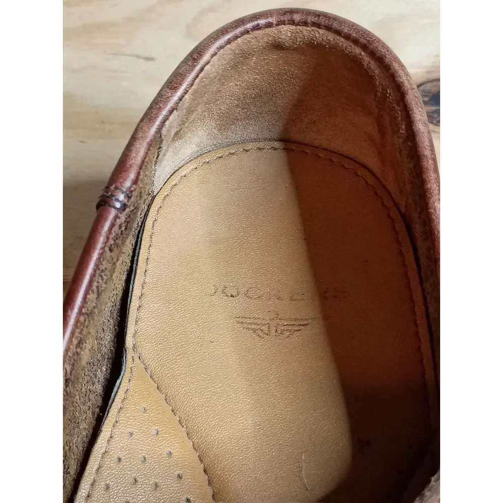 Vintage Men's Dockers Brown Leather Moccasin Loafers 9.5 M Lace Up Casual Shoes
